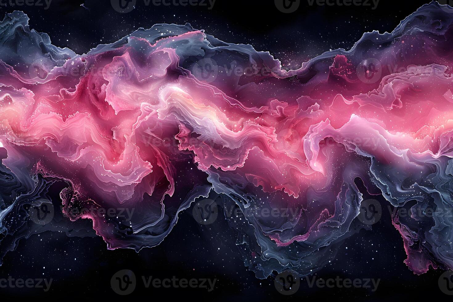 Vibrant Cosmic Nebula with Swirling Pink and Purple Clouds in Deep Space photo