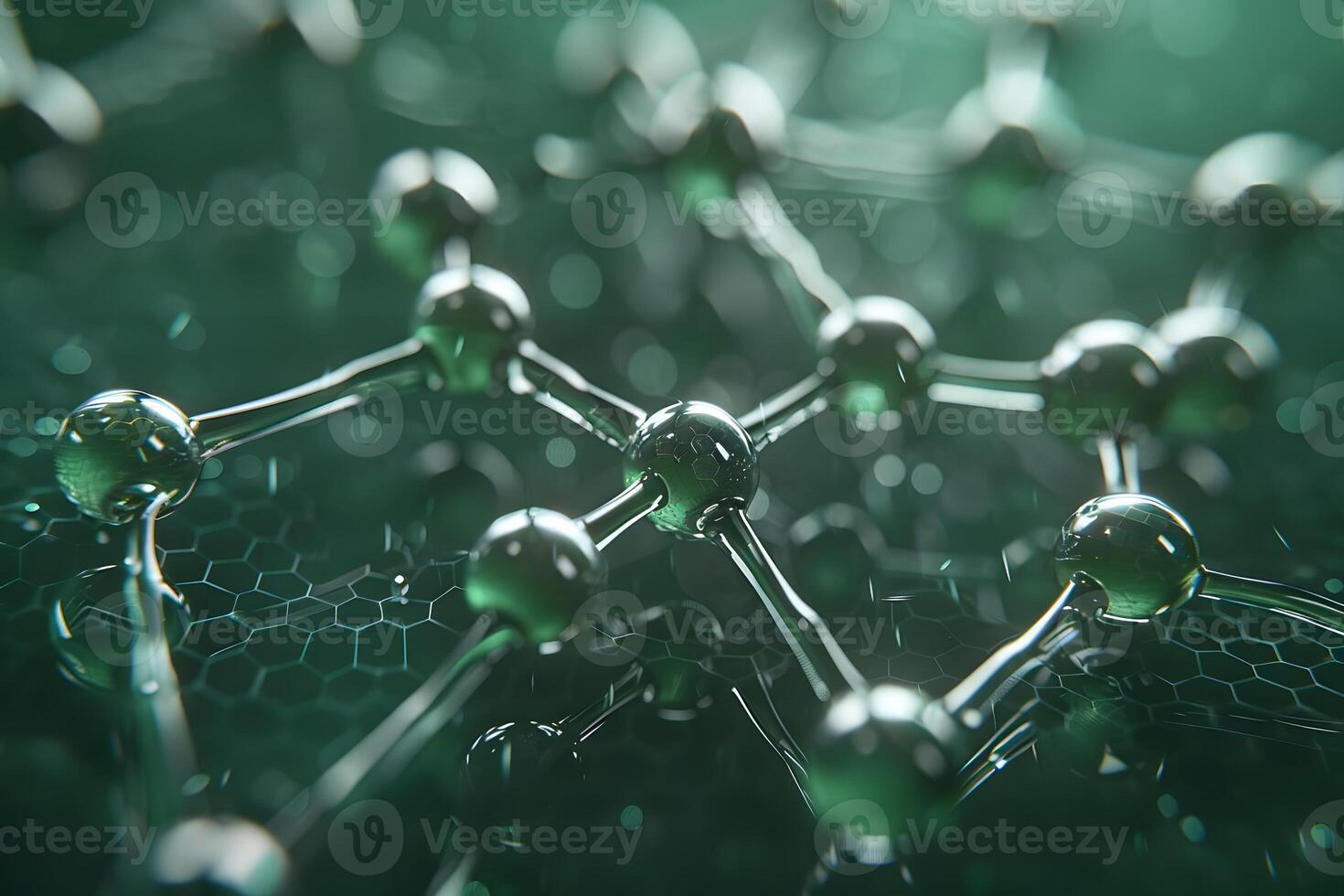 Molecular Structure Concept in Scientific Research - Green Nano Technology Visualization photo
