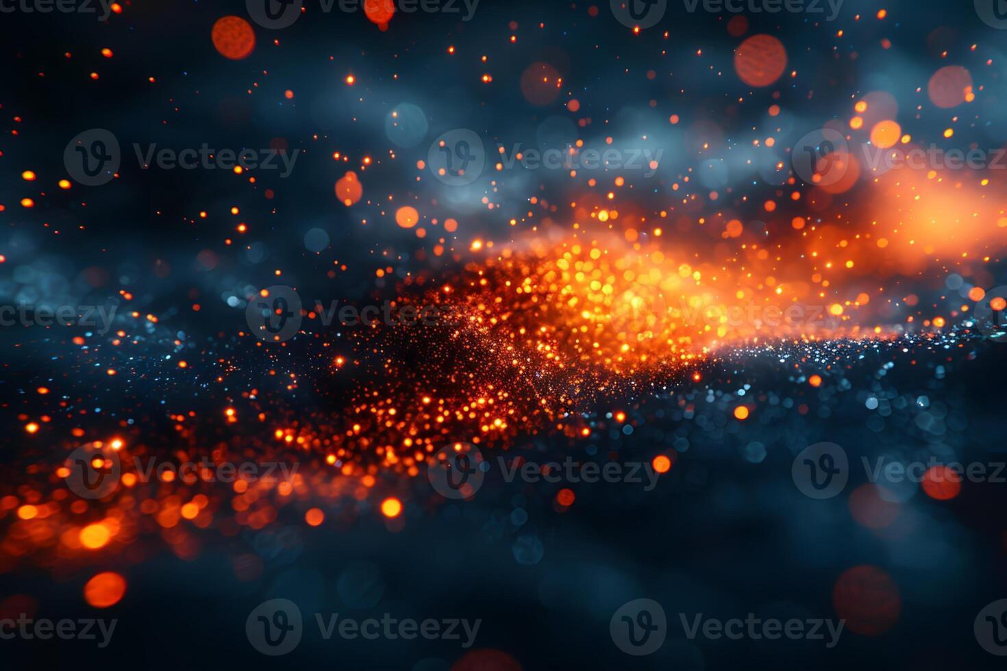 Sparkling Abstract Light Particles on Dark Background for Creative Designs photo