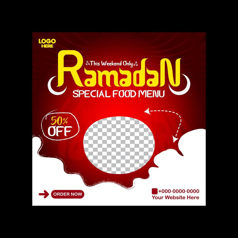Ramadan food sale social media post and web banner template vector