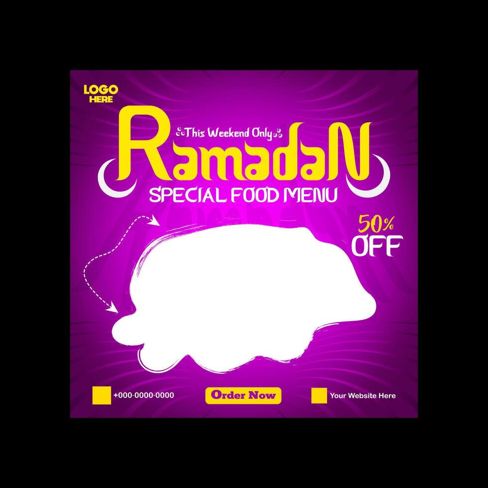 Ramadan special food menu social media post banner design vector