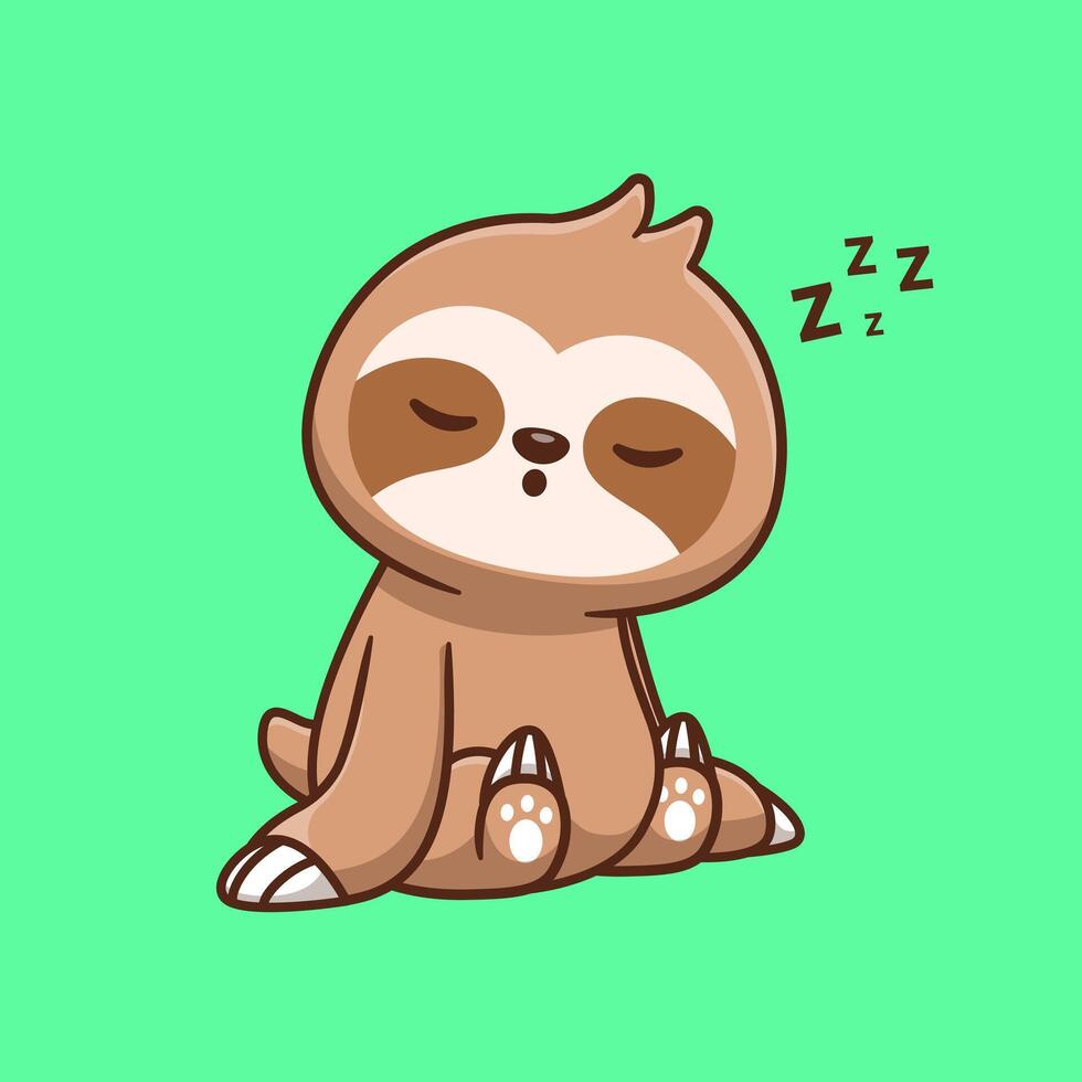 Cute Sloth Sleeping Cartoon vector
