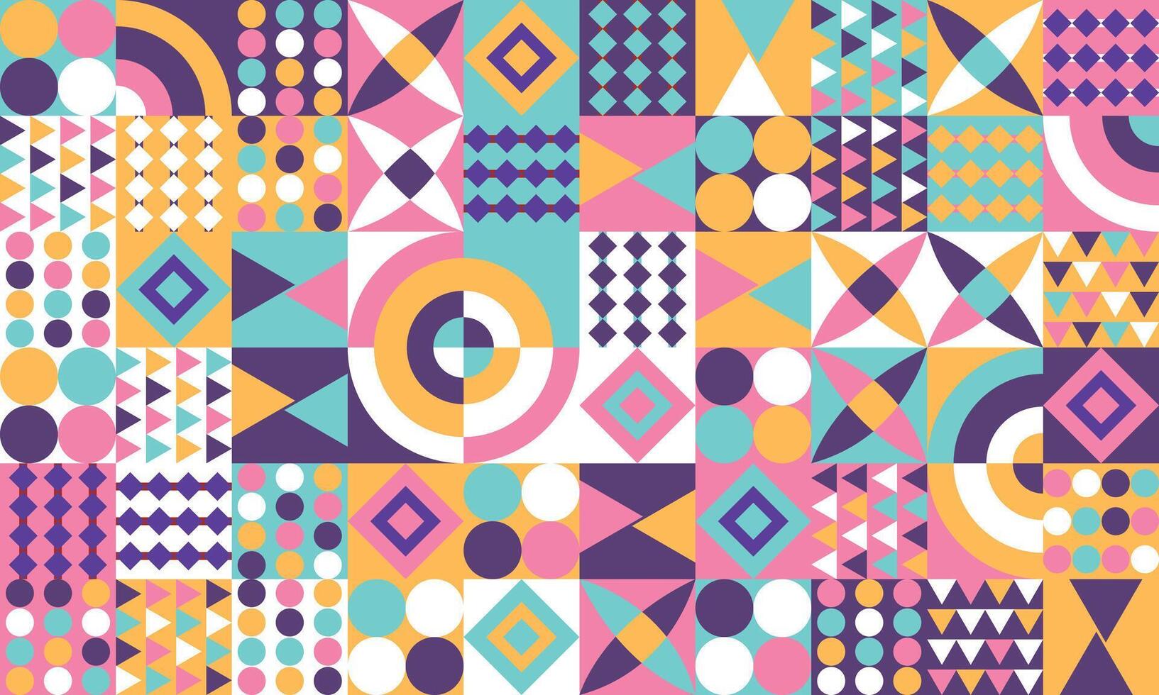 Colorful colourful flat mosaic banners with shapes vector