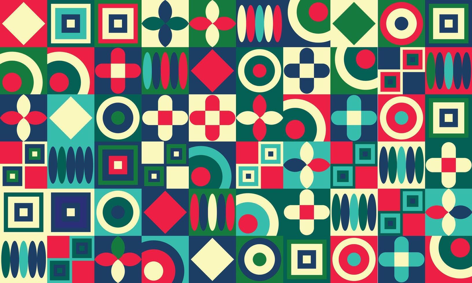 Colorful geometric mosaic pattern illustration with creative abstract shapes vector