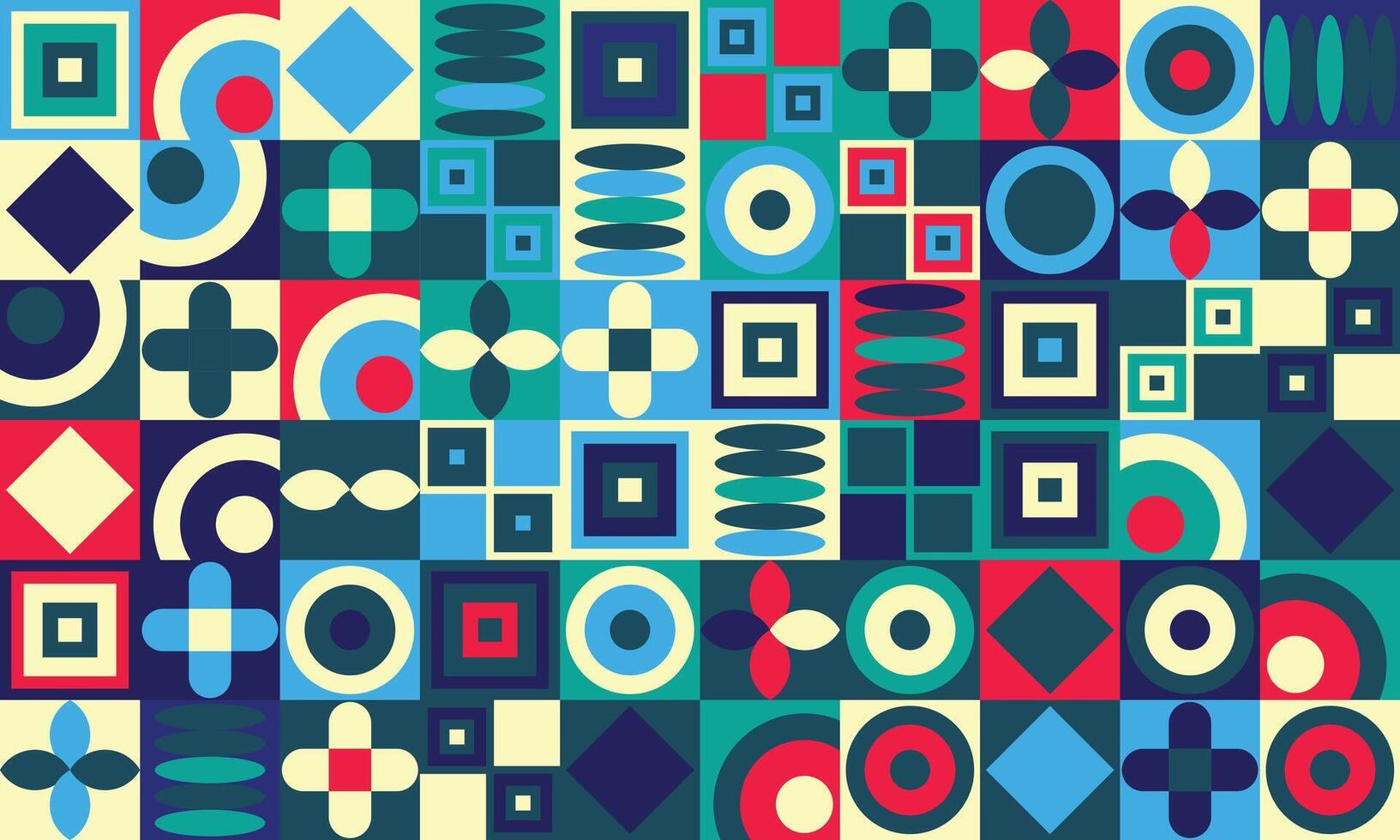 Colorful geometric minimal pattern artwork with simple shapes. Abstract pattern design for web banner, branding, business, wallpaper vector