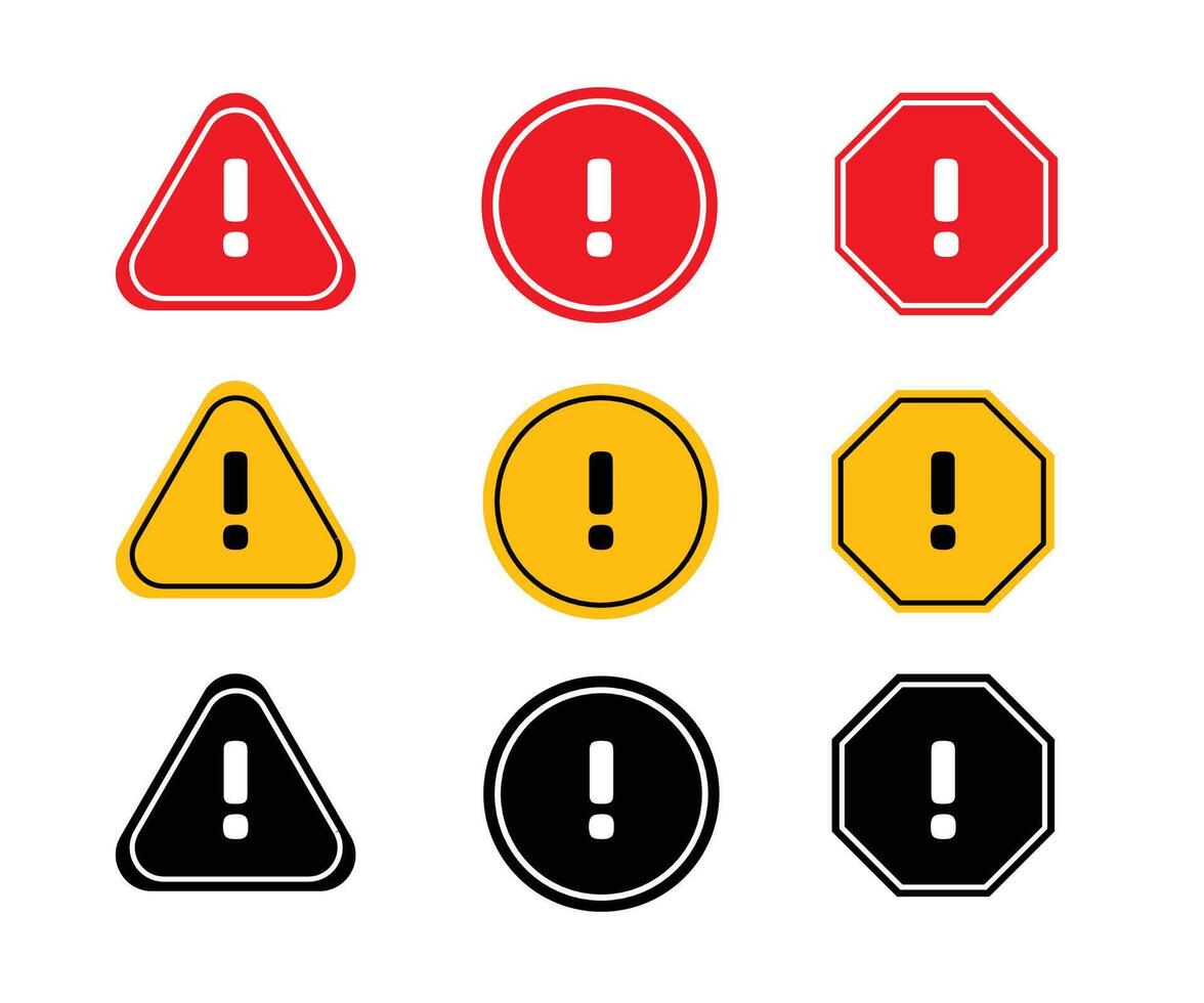 Warning icon exclamation mark vector