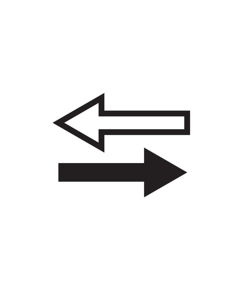 Arrows icon, right and left arrow vector