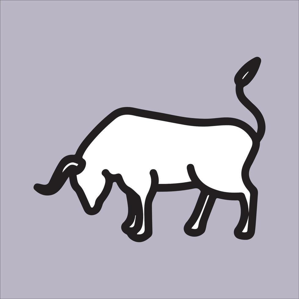 Illustration of a bull butting vector