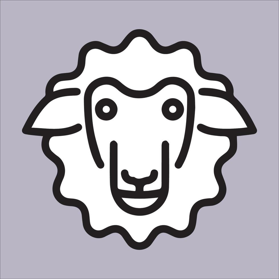 the goat's head is white vector