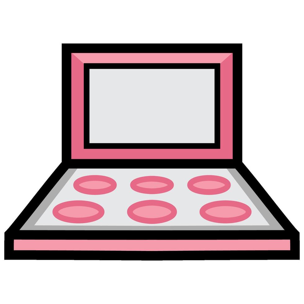 Pink eyeshadow palette on white background vector