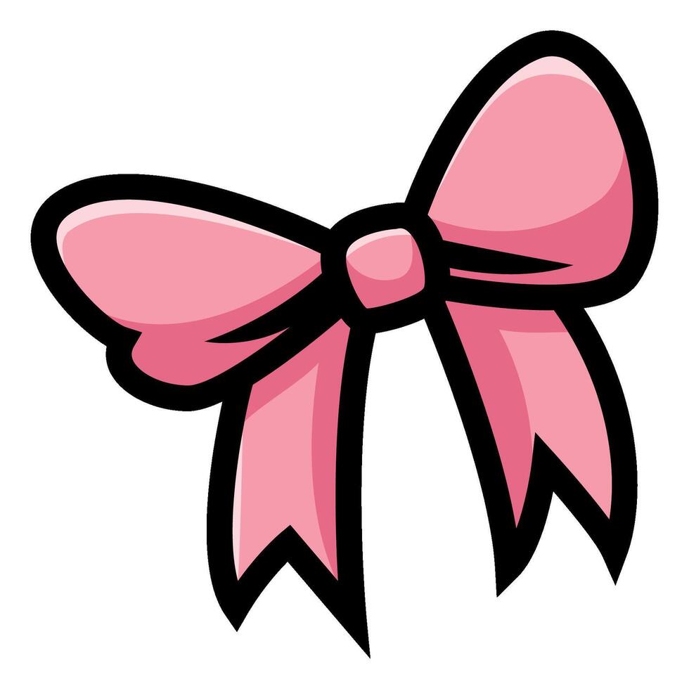 Pink bow on white background vector
