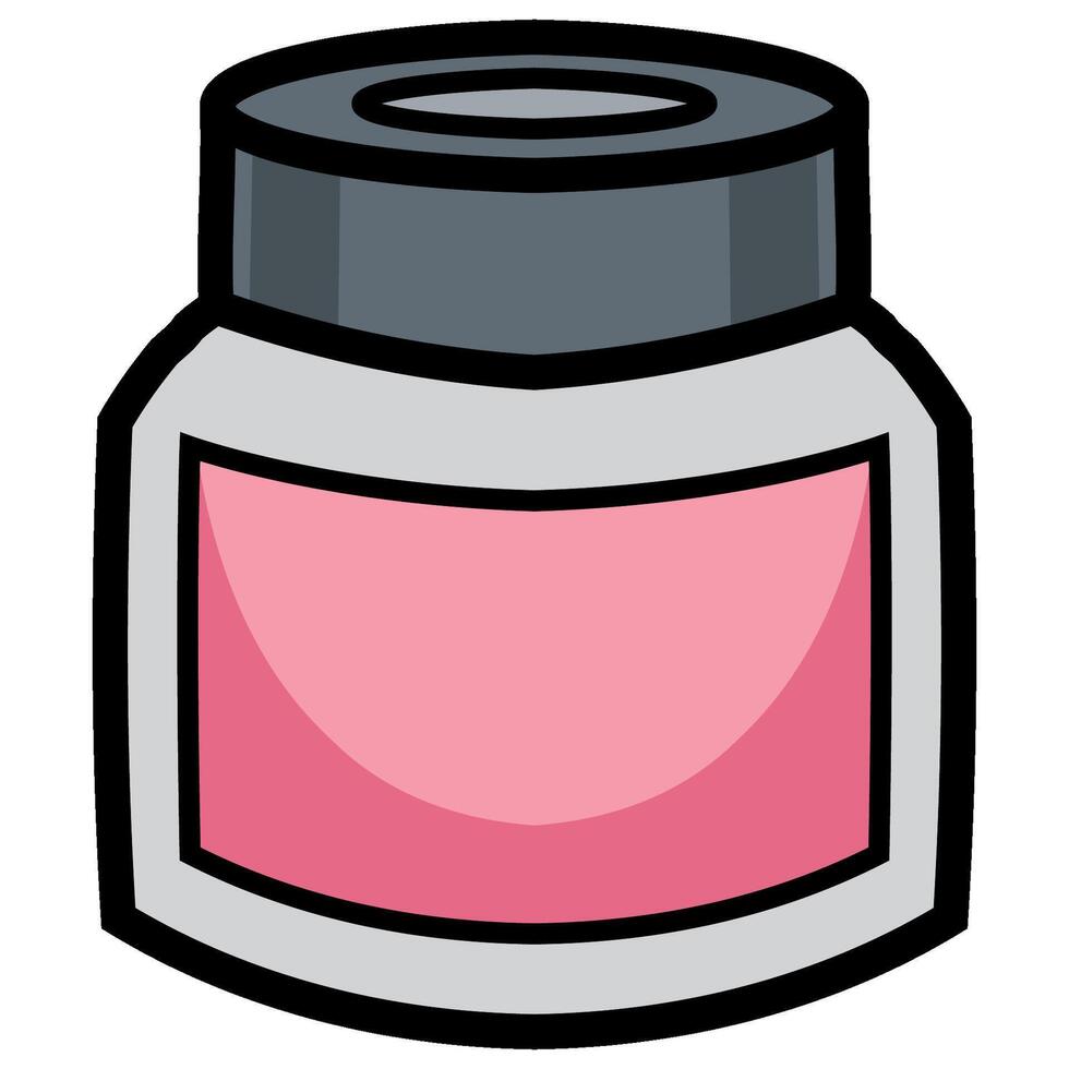 Pink cosmetic cream container on white background vector