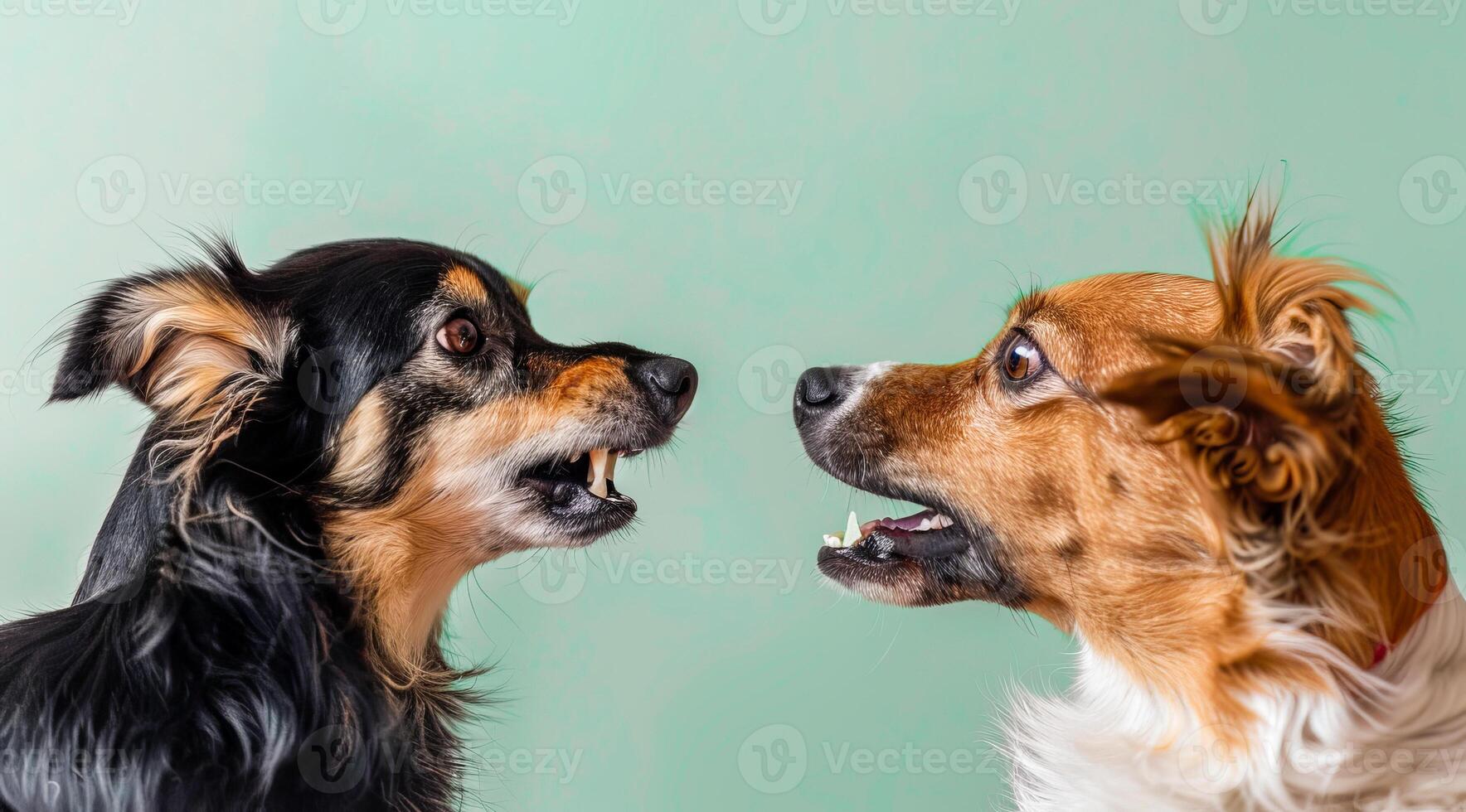 Concept of animosity, anger and conflict between to parties. Negotiation. photo