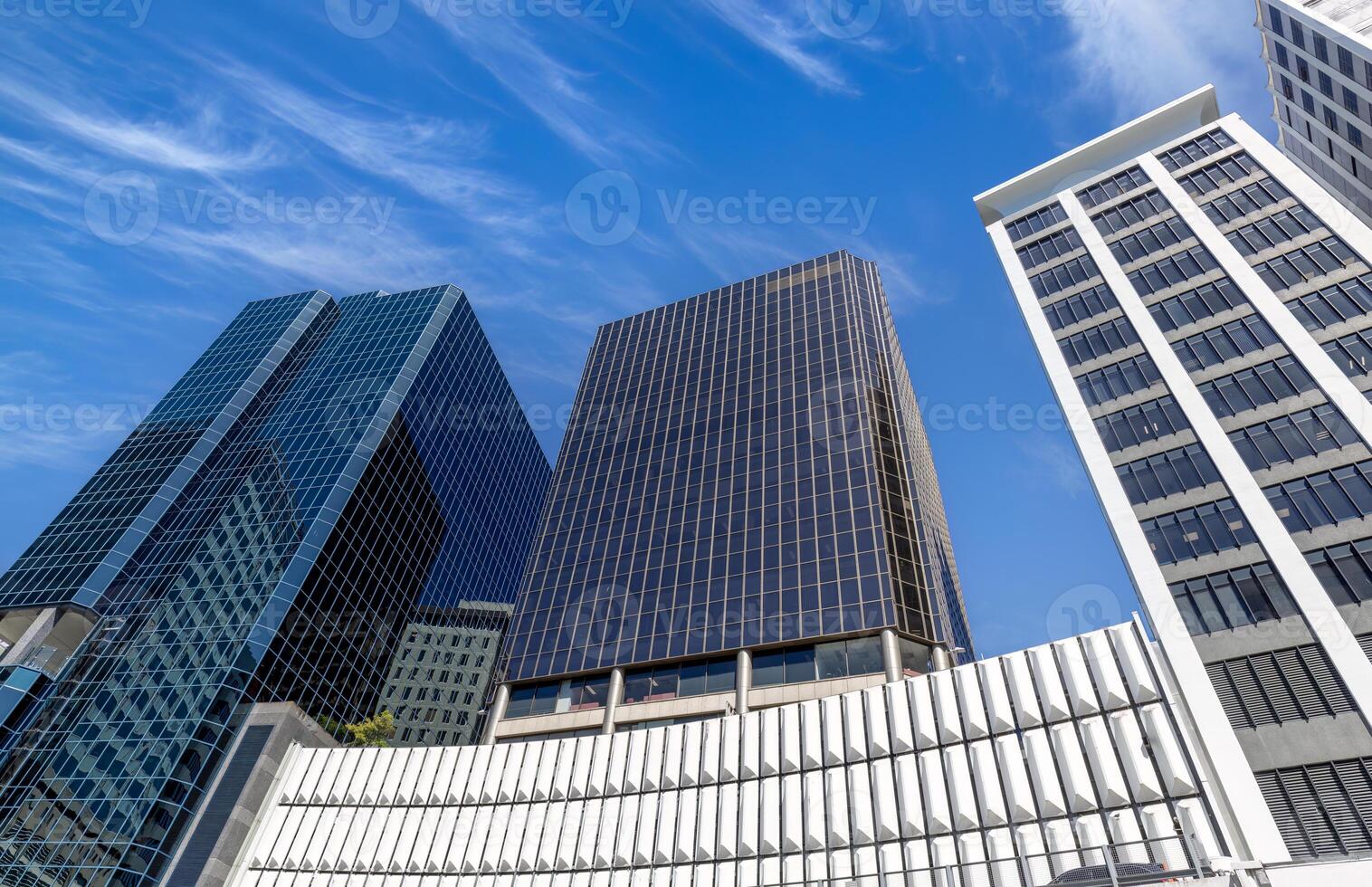 Panoramic skyline of Wellington downtown financial center, New Zealand photo