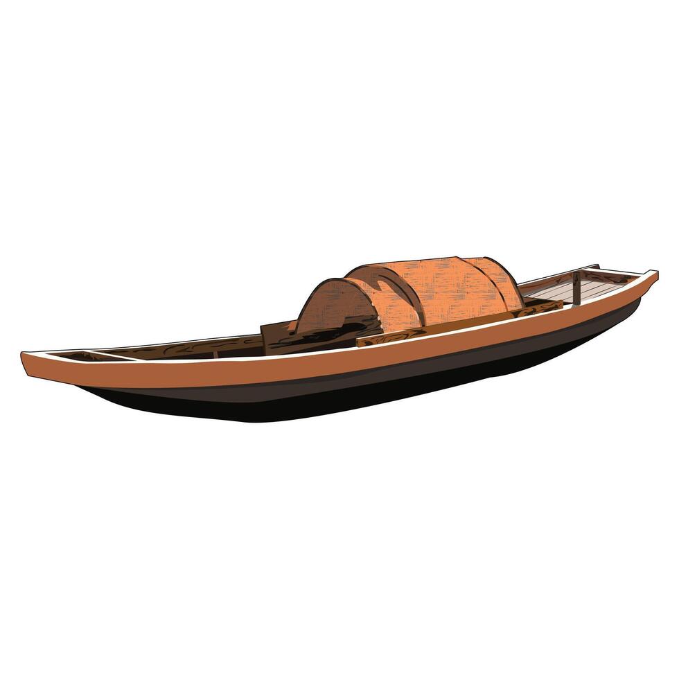 Boat isolated on white background realistic illustration vector