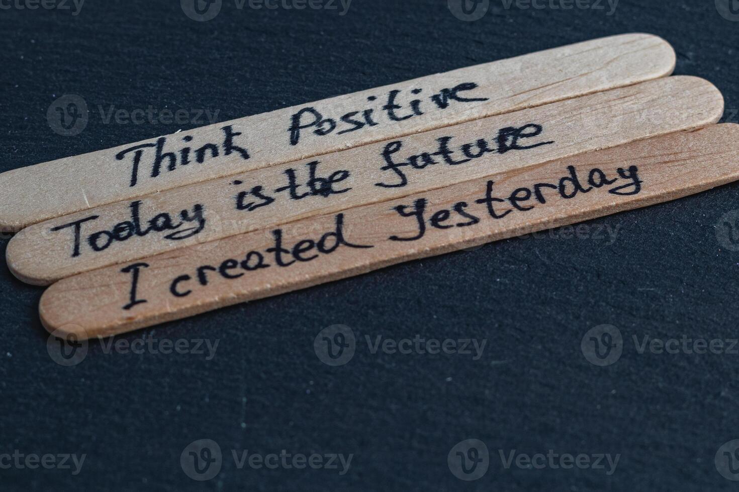 Think positive, today is the future, positive thoughts to increase self esteem photo