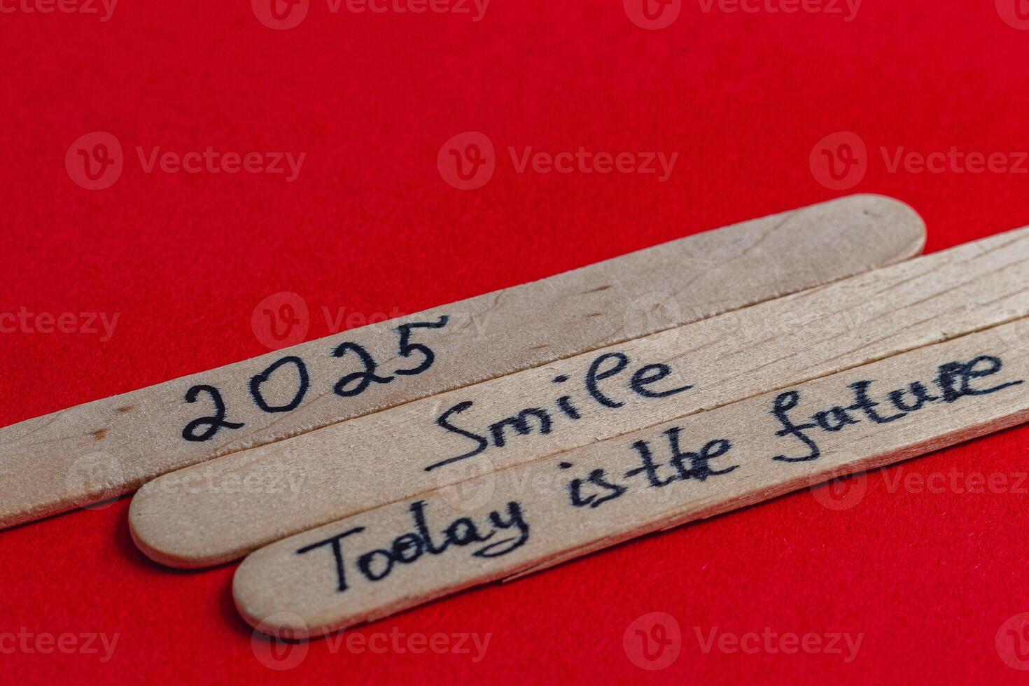 Be happy in the new year, smile, positive thoughts to increase self esteem photo