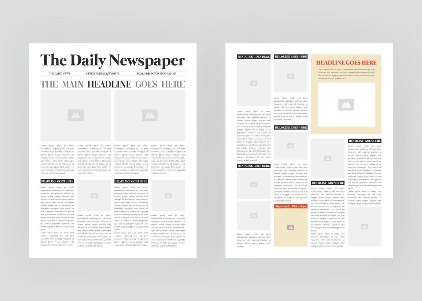 Newspaper Template And The Daily News Layout Design vector