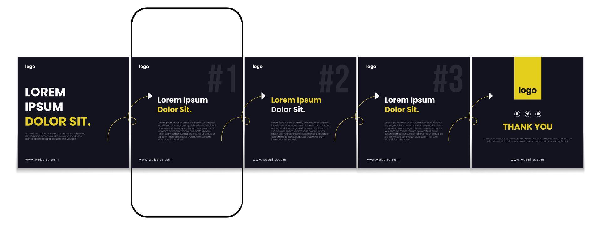 Editable social media carousel banner for business vector