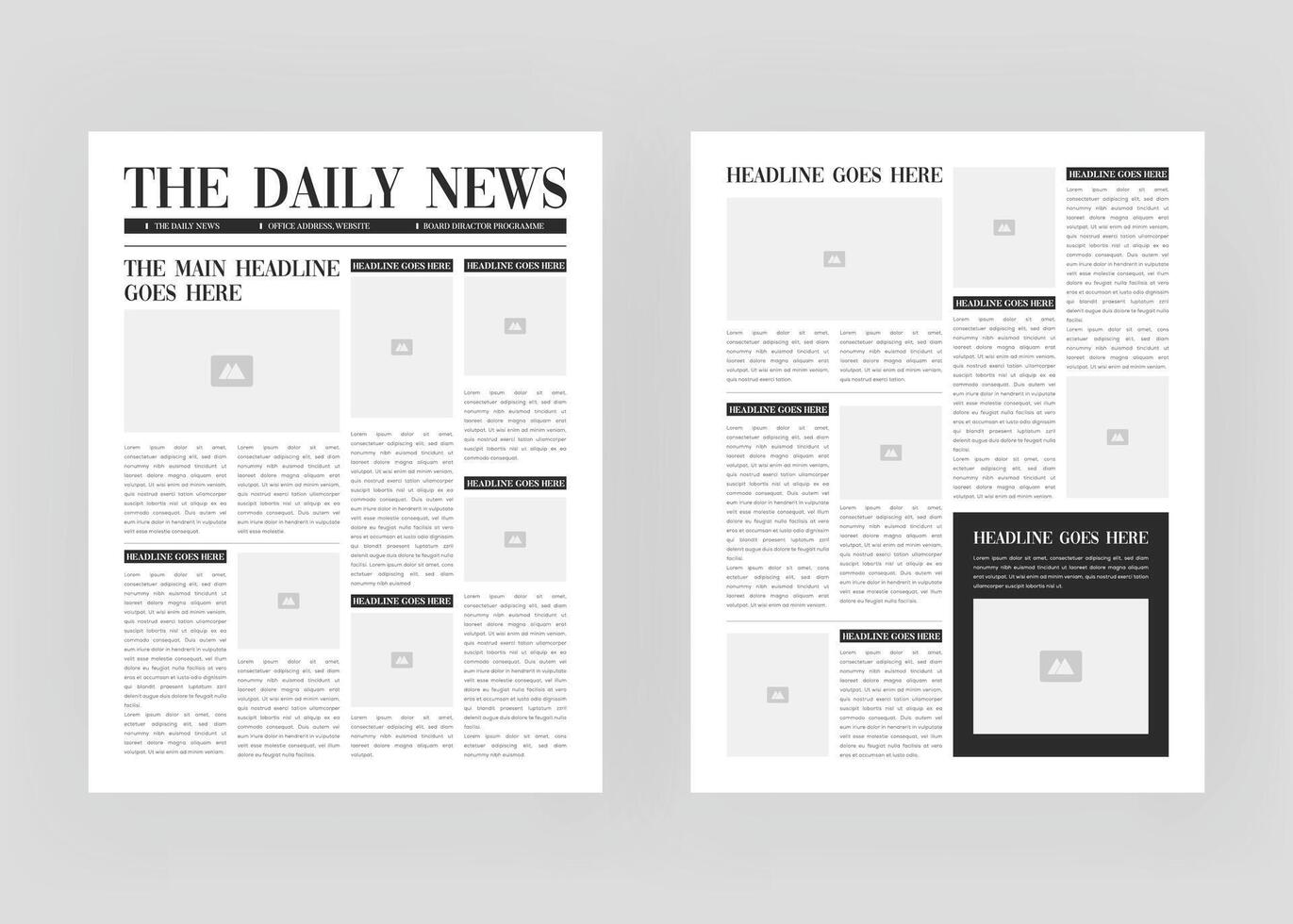 Editable Newspaper Template and The Daily News Layout Template Design vector