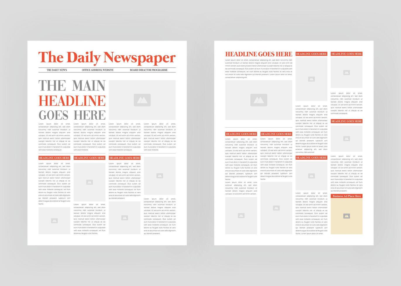 Newspaper design or The Daily Newspaper magazine layout template vector