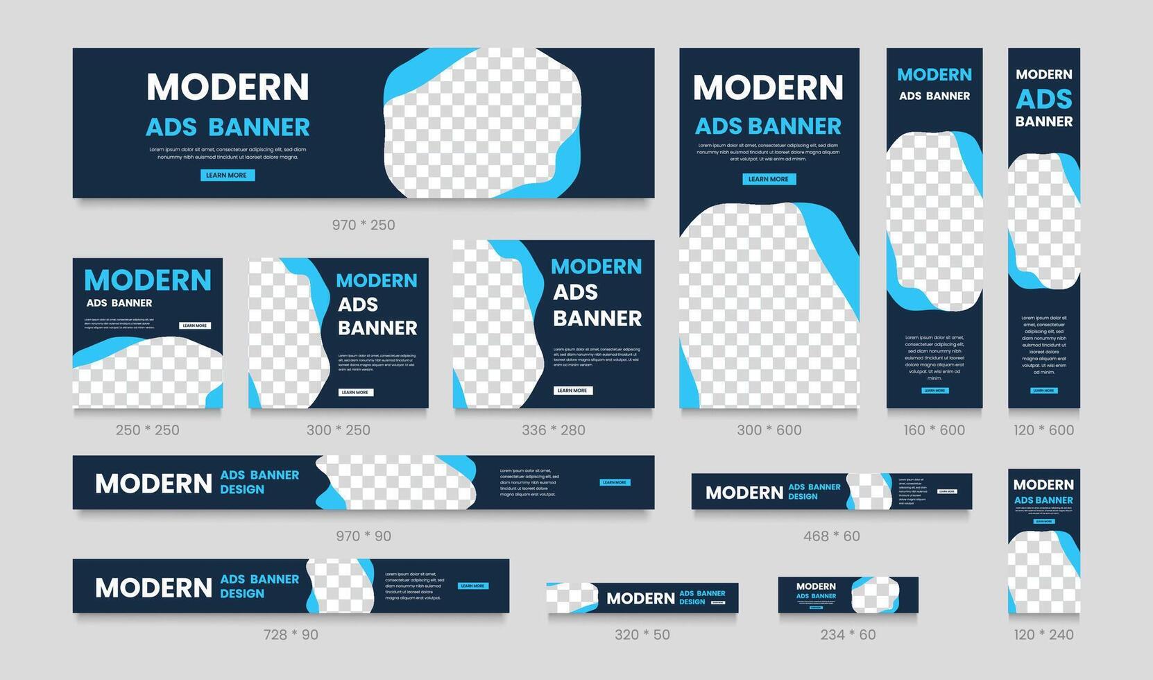 Business Ad Banner Template Design. Vertical, Horizontal, Square Social Media Post Template vector