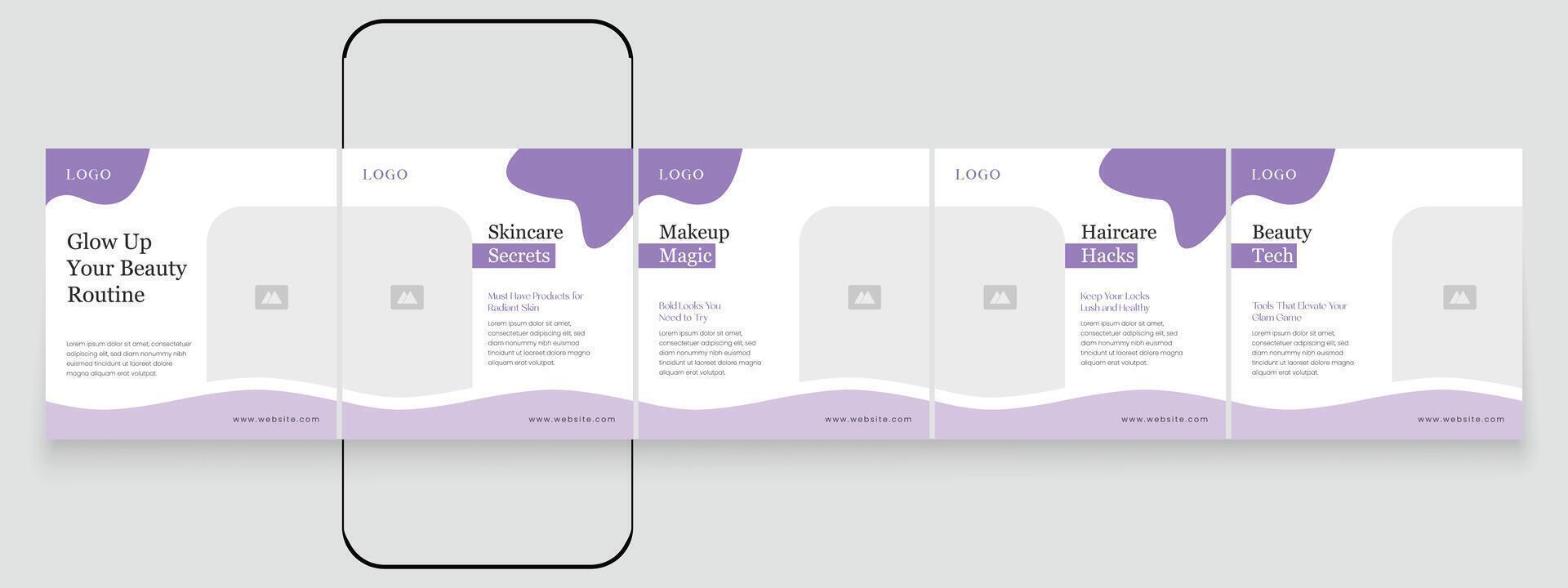 Creative spa carousel post template. beauty carousel banner template vector