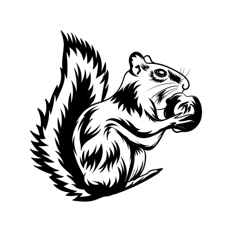 Squirrel silhouette illustration vector