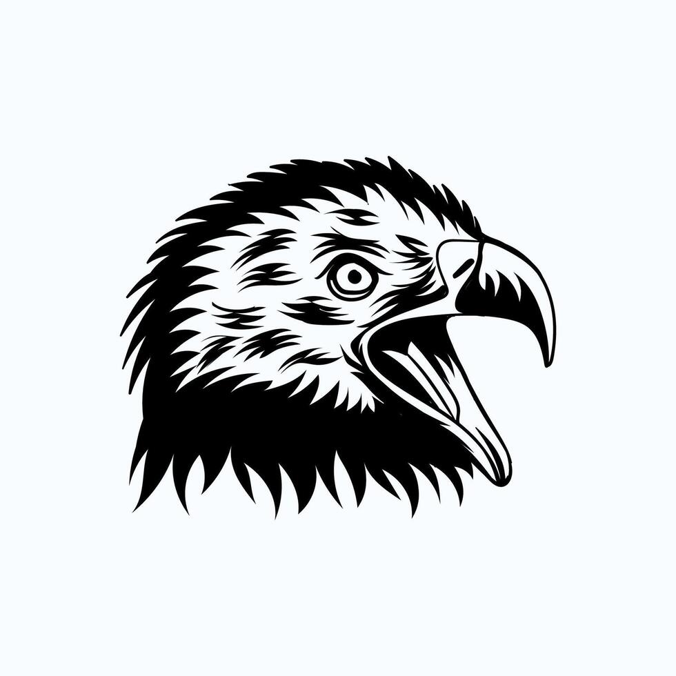 Eagle head silhouette vector