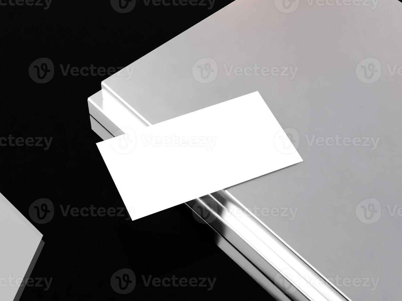 Realistic business branding cards template mockup on table photo