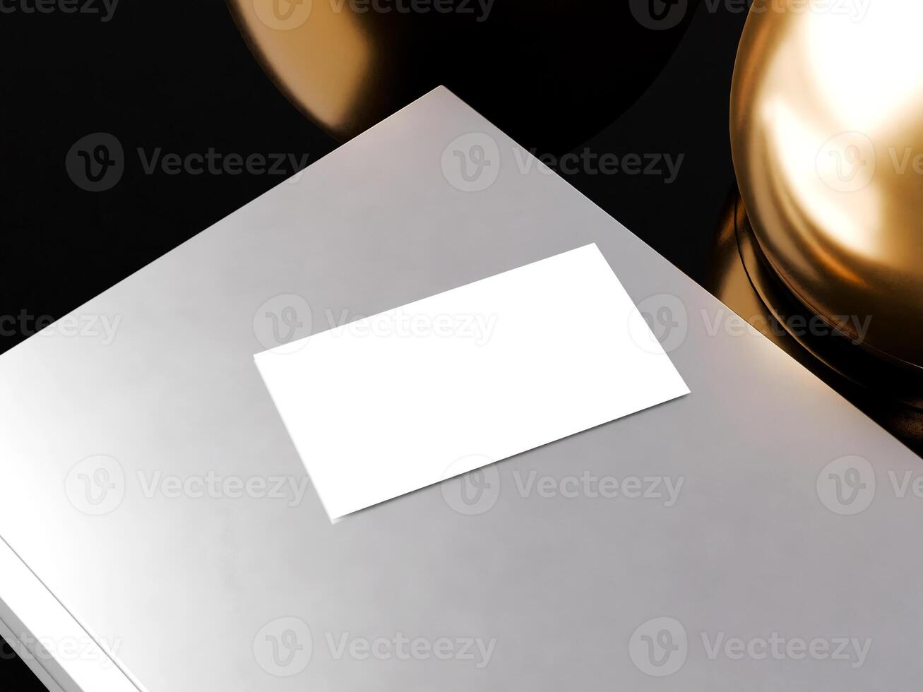 Realistic business branding cards template mockup on table photo