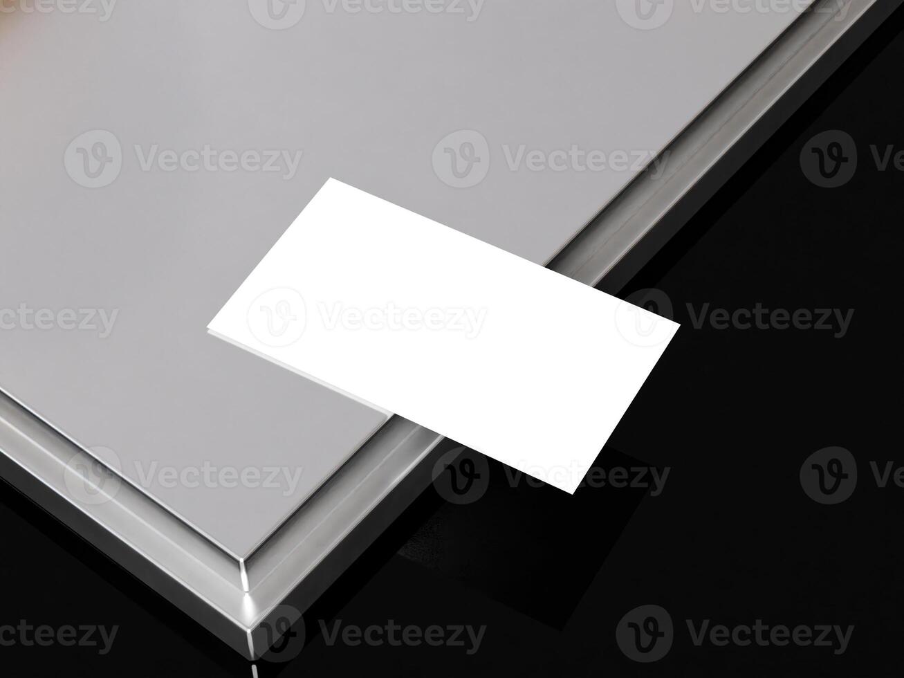 Realistic business branding cards template mockup on table photo