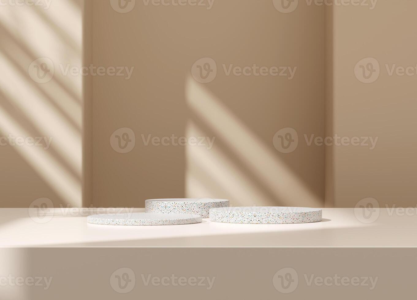 3d display product beige minimal scene with geometric podium platform. cylinder background 3d rendering with podium. stand for cosmetic products. Stage showcase on pedestal 3d beige studio photo