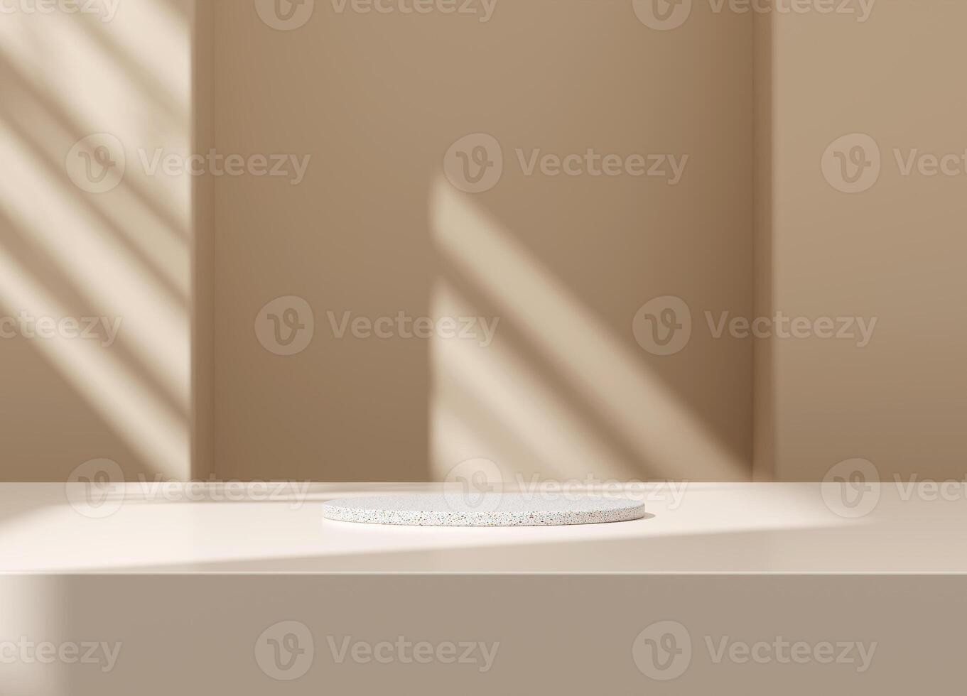 3d display product beige minimal scene with geometric podium platform. cylinder background 3d rendering with podium. stand for cosmetic products. Stage showcase on pedestal 3d beige studio photo