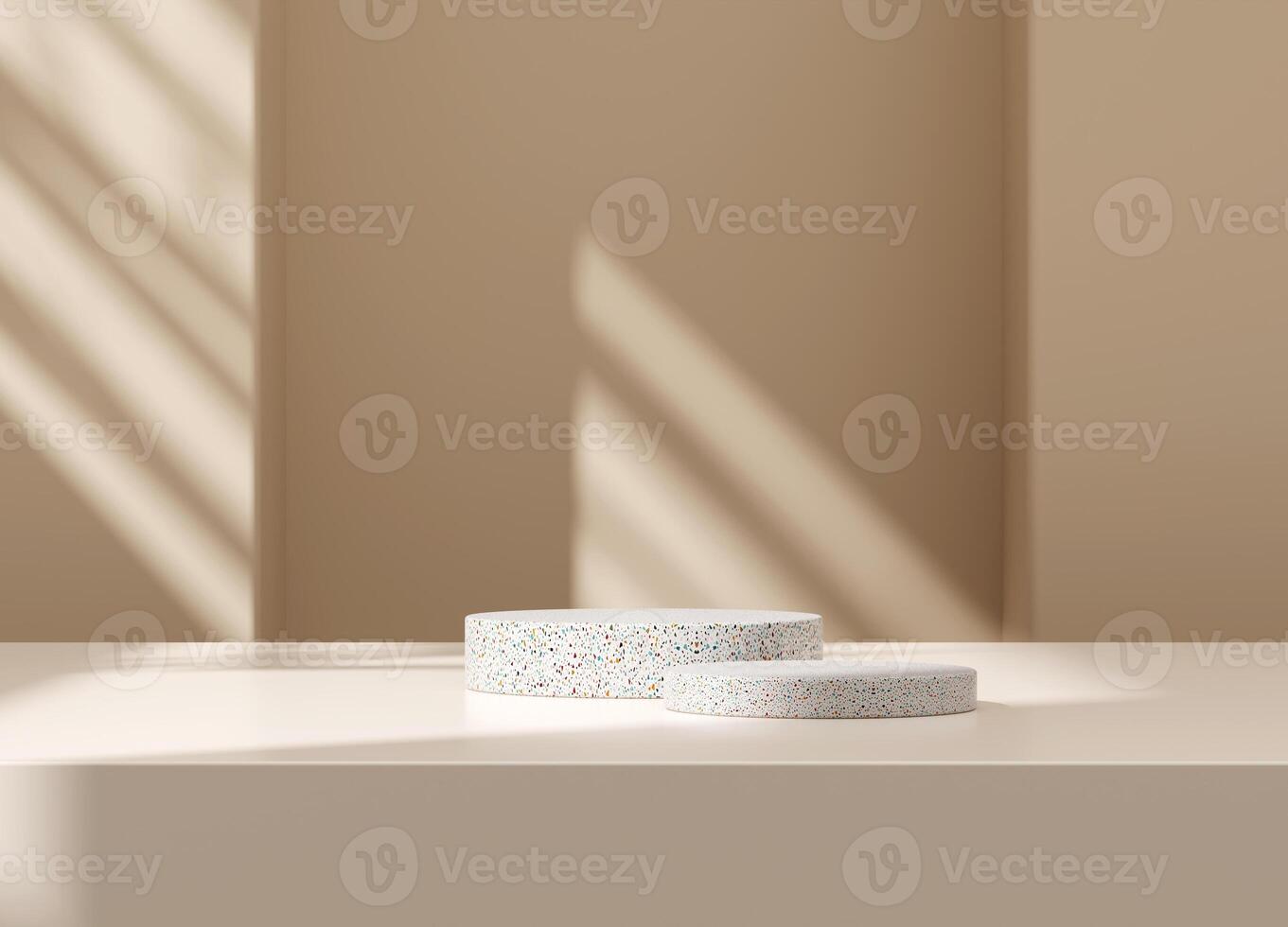 3d display product beige minimal scene with geometric podium platform. cylinder background 3d rendering with podium. stand for cosmetic products. Stage showcase on pedestal 3d beige studio photo
