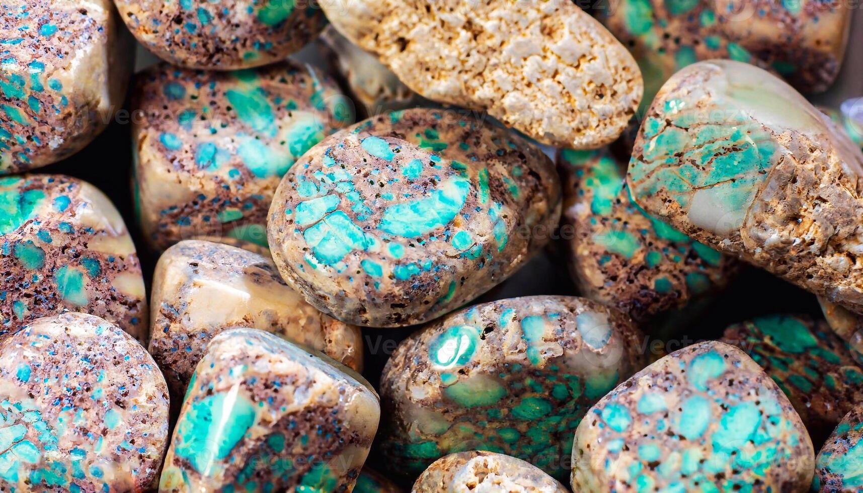 macro photo of chrysocolla stones with texture