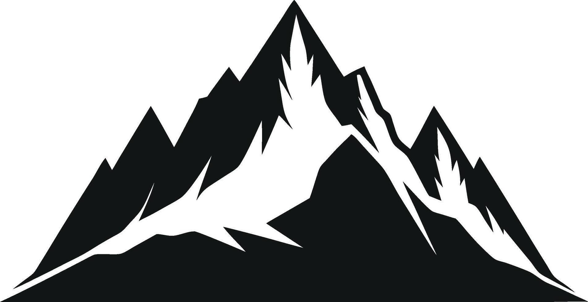 A black and white silhouette of mountain vector