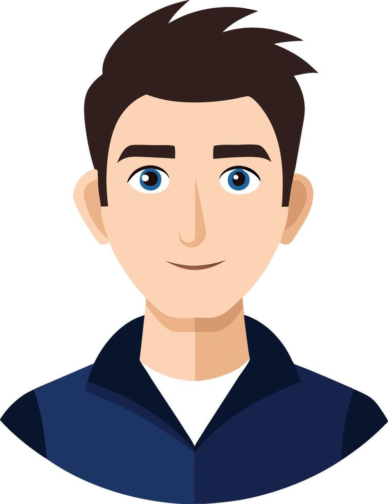 A man profile avatar icon with a white background vector