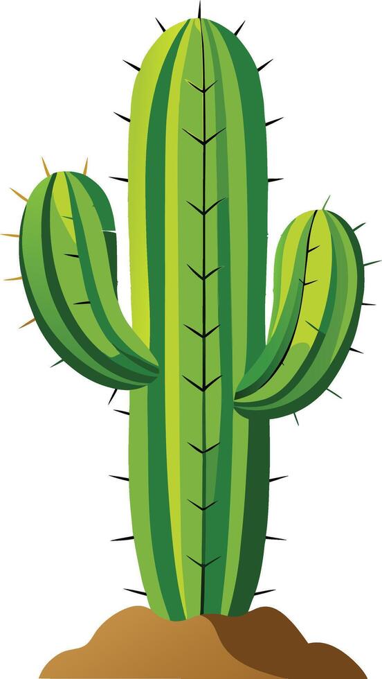 illustration of a cactus with a cartoon drawing vector