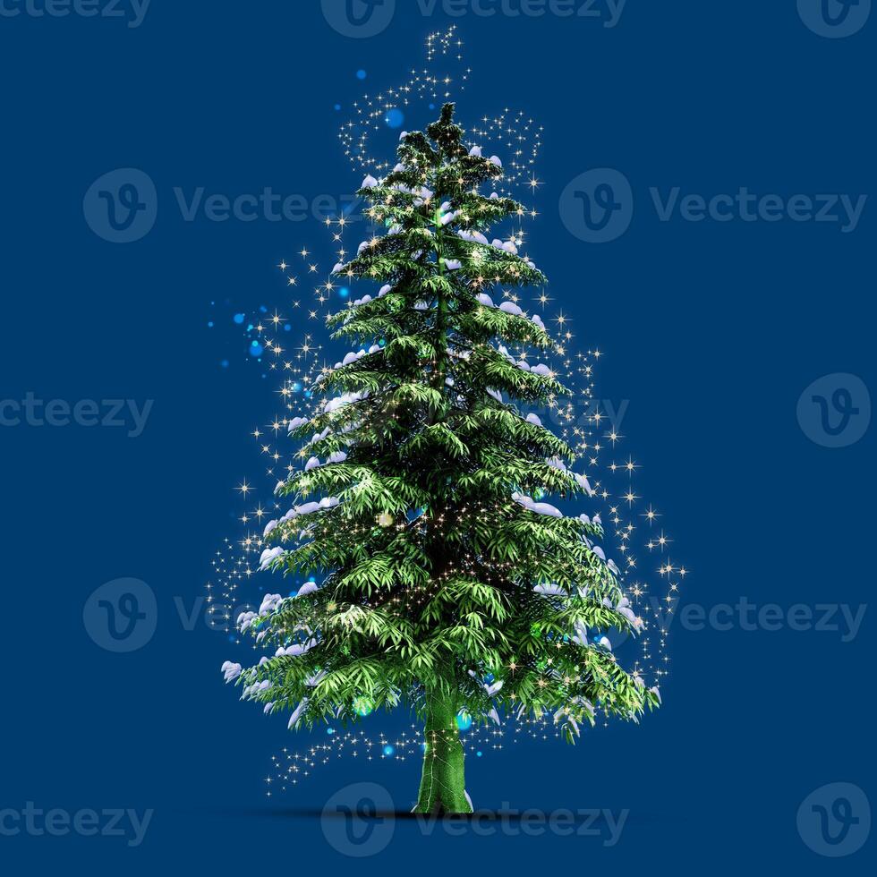 A christmas tree with snow on it photo