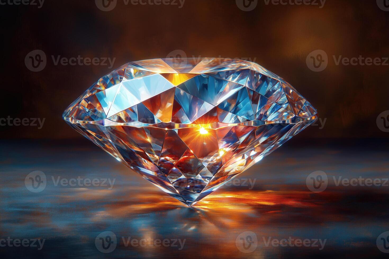 Beautiful diamond on a dark background photo