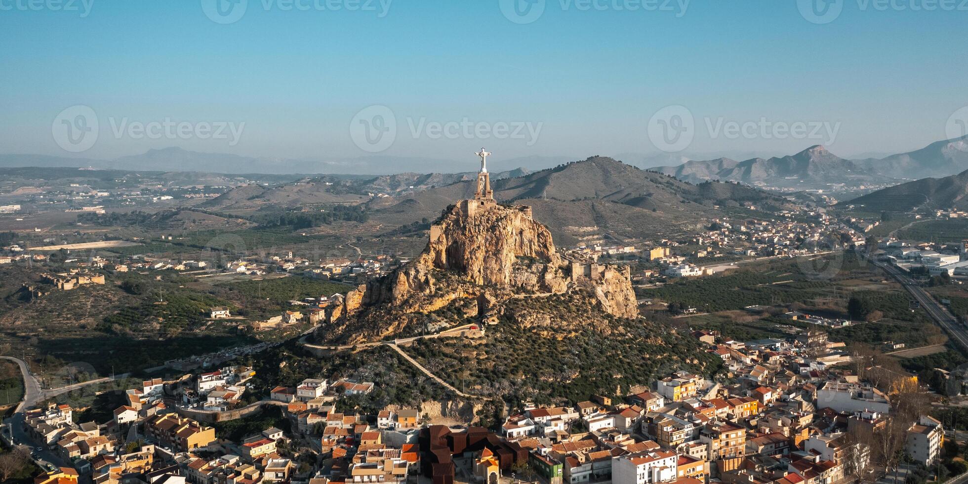 Aerial panoramic view of Monteagudo Castle in Murcia photo