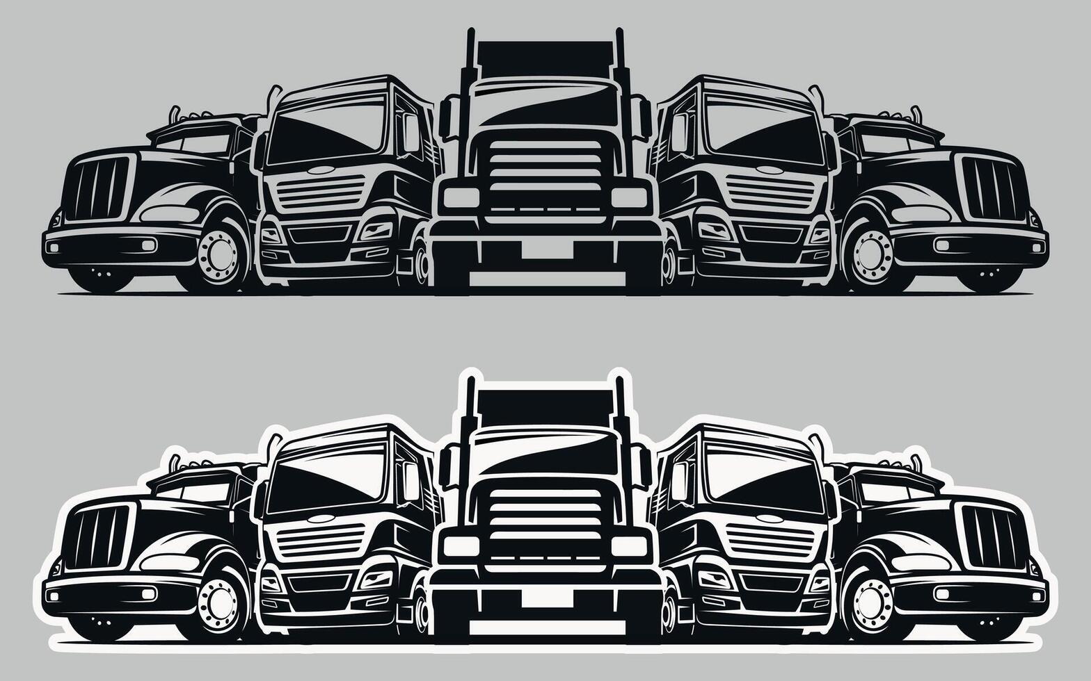 truck set icon isolated on white background vector