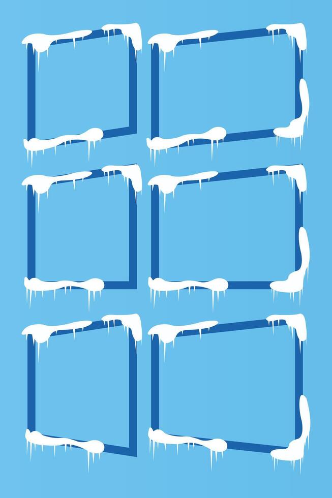 Dark Blue Winter Parallelogram Frame Snow with Soft Blue Background vector