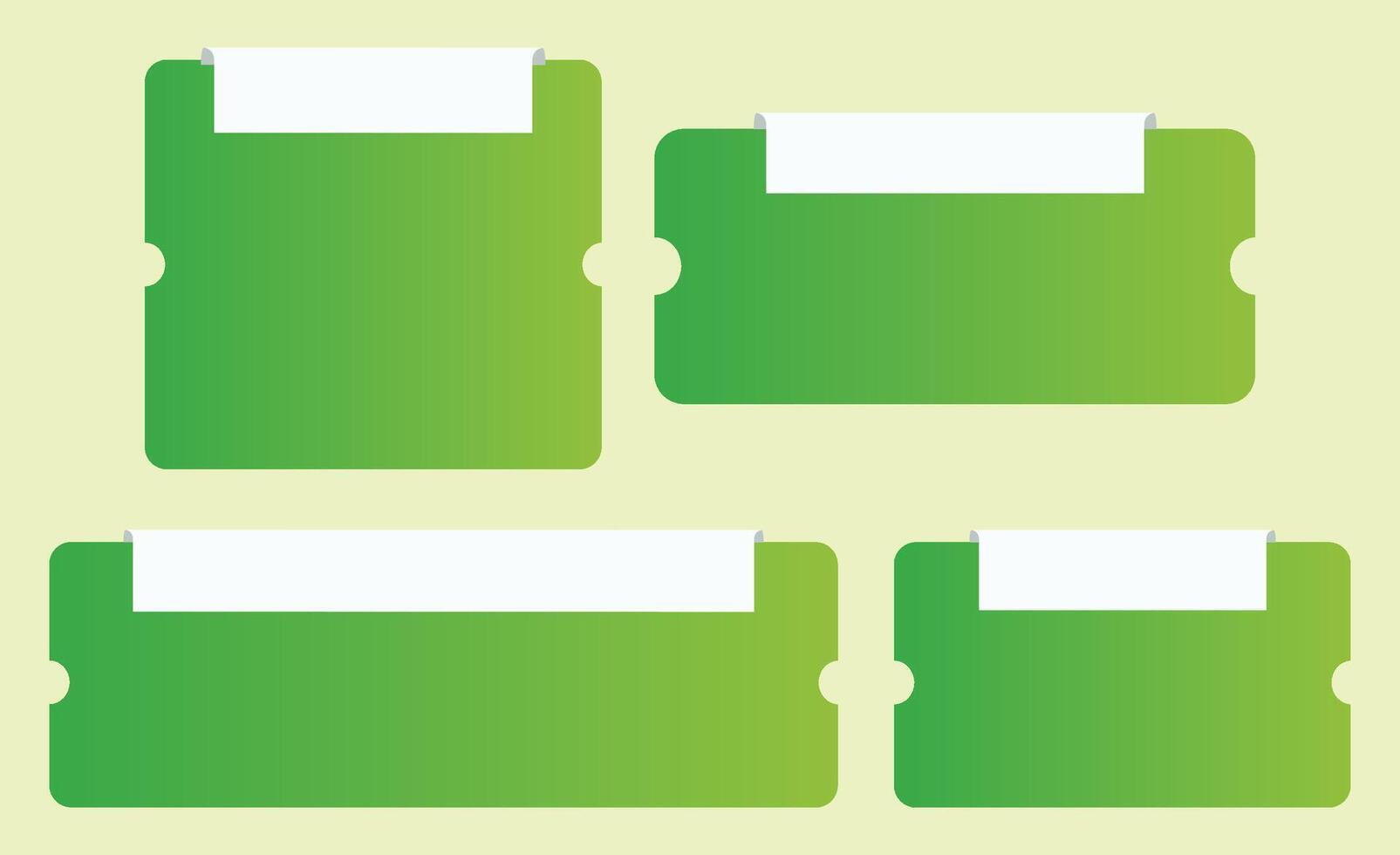 Green Gradient Label with Four Shapes for Sale vector