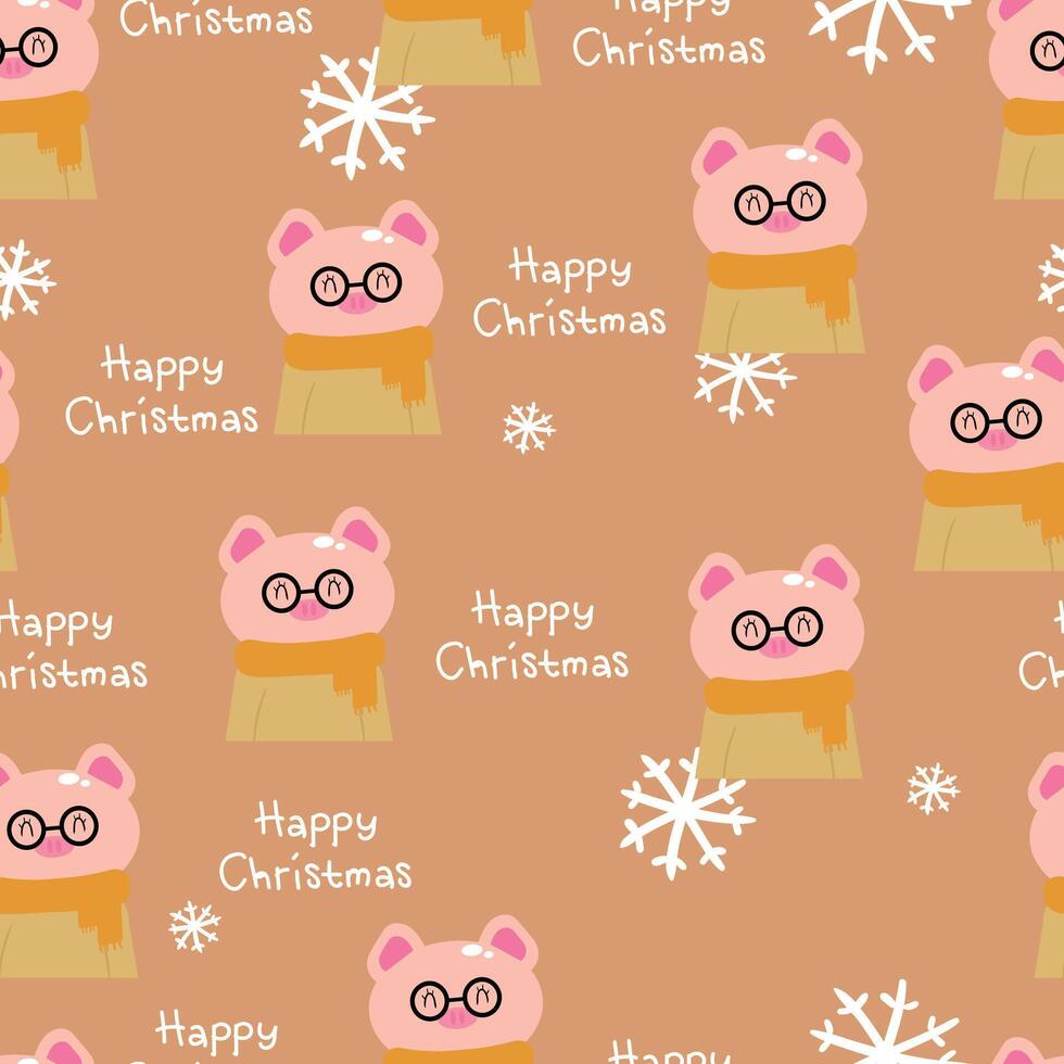 Seamless pattern cartoon bear with christmas and winter stuff. cute christmas and winter wallpaper for fabric print, gift wrap paper vector