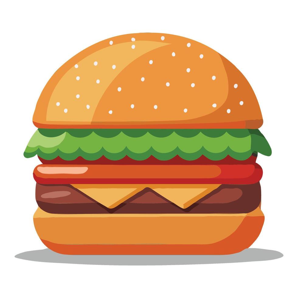 Hamburger flat clipart illustration vector