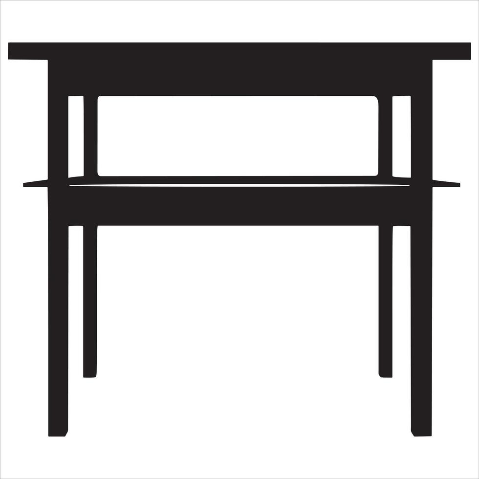Black Minimalist Table Silhouette vector
