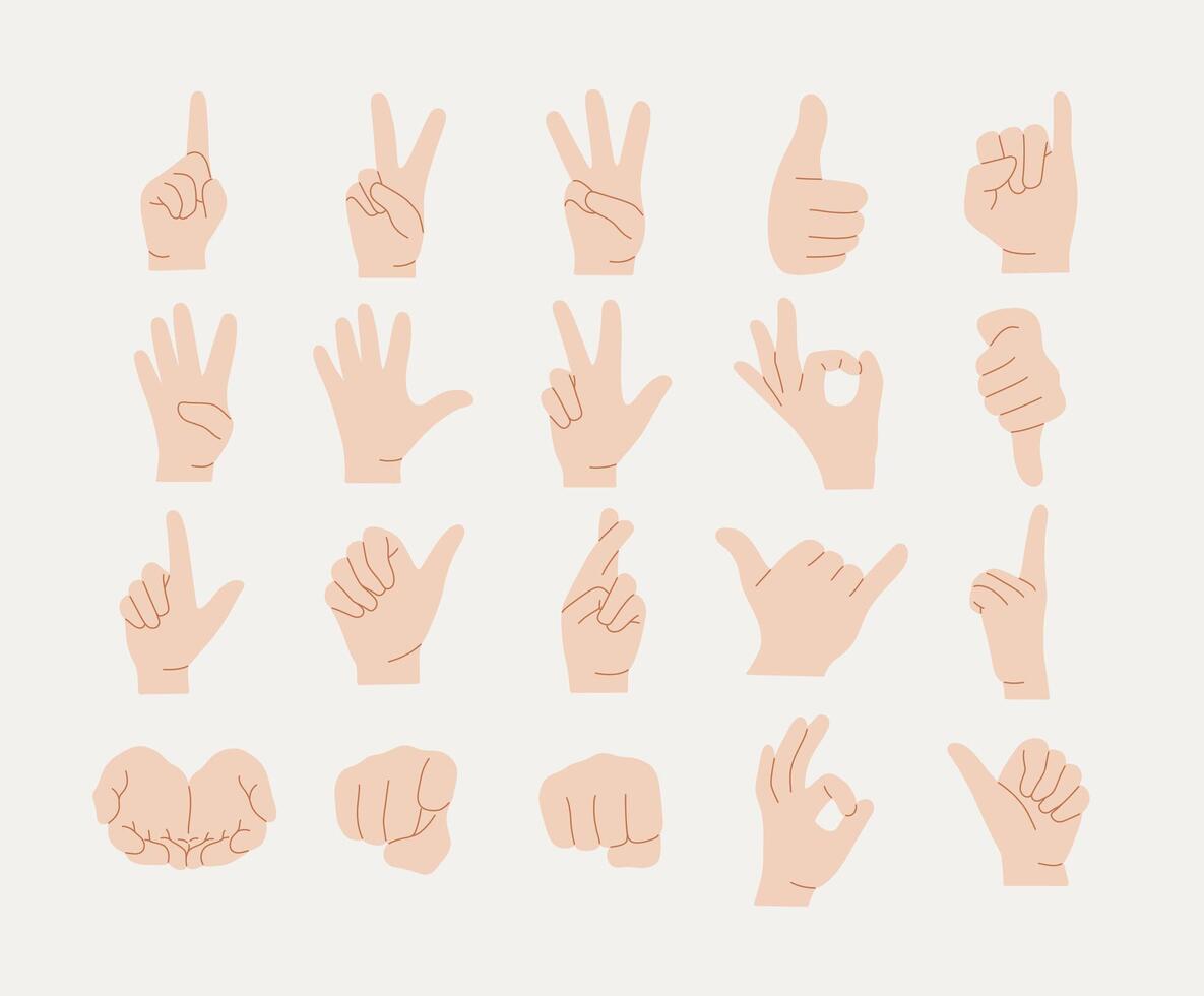 Hand Gesture Minimalist Set vector