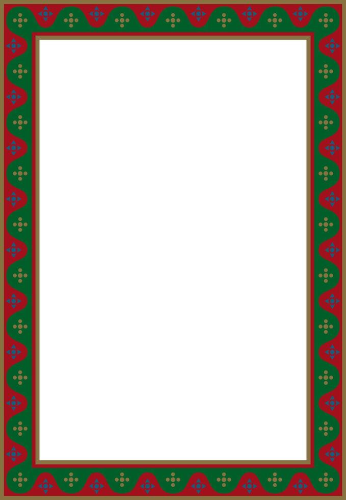 colored square gothic ornament. Medieval European rectangle, border. Classic pattern of the Germans, Angles, Saxons, Franks. vector